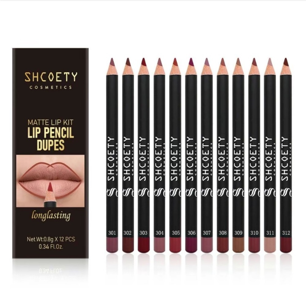 12 Color Matte Lip Pencil Set